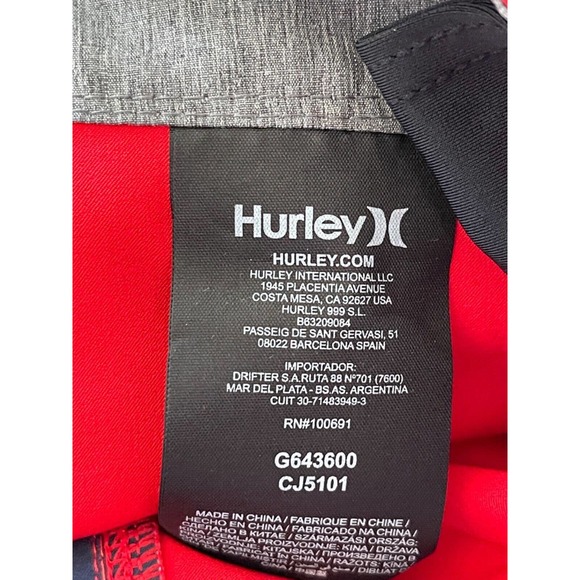 Hurley Men's Swimwear sz 32 Phantom 18" Board-shorts Red‎ Back NWT - Picture 5 of 5